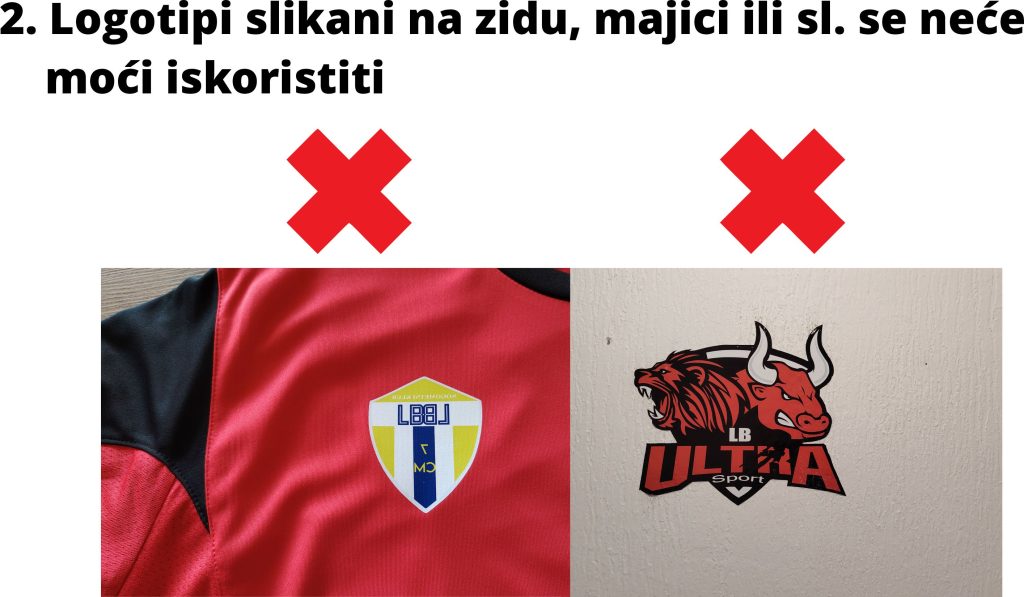 2. Logo na zidu, majici
